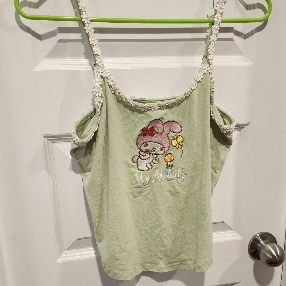 Sanrio Green Sleeveless Crop Camisole
